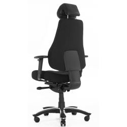 Кресло Falto Dispatcher Orto (черный каркас/черная ткань/ал. крестовина)