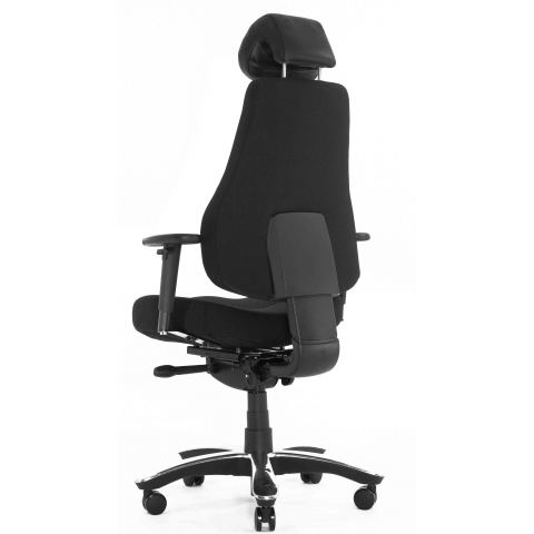 Кресло Falto Dispatcher Orto (черный каркас/черная ткань/ал. крестовина)