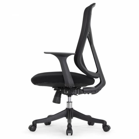 Кресло Falto Кураж (без подголовника, сетка, ткань, черный)