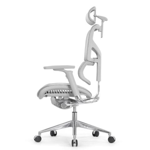 Кресло Falto Sail 2 (динамичный поясничный упор, подлокотникии 6D(360), сетка, каркас серый, белый)