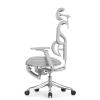 Кресло с подножкой Falto Pro 2 (3D поясничный упор, подголовник 4D,сетка, каркас серый, белый)