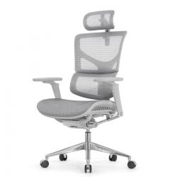 Кресло Falto Sail 2 (динамичный поясничный упор, подлокотникии 6D(360), сетка, каркас серый, белый)