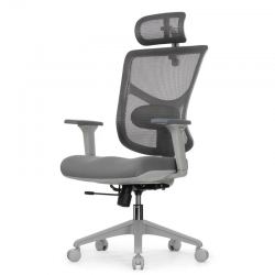 Кресло FALTO STAR OFFICE ERGO 3 (3D поясничный упор,3D подлокотник 5D подголов, сетка, ткань, серый)