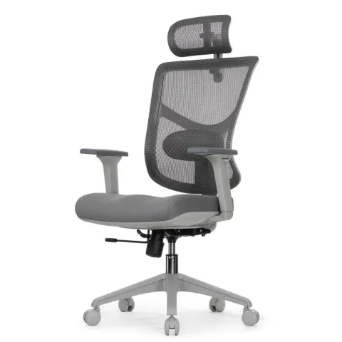 Кресло FALTO STAR OFFICE ERGO 3 (3D поясничный упор,3D подлокотник 5D подголов, сетка, ткань, серый)
