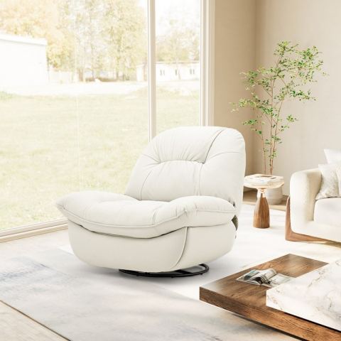 Кресло-реклайнер Eureka EEA02 с откидной спинкой и функцией качания, белый