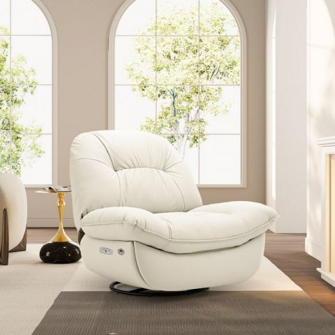 Кресло-реклайнер Eureka EEA02 с откидной спинкой и функцией качания, белый