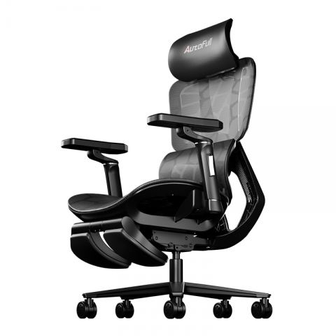 Премиум игровое кресло Autofull серия G5, AFC401UGS, с поддержкой для ног, серебро