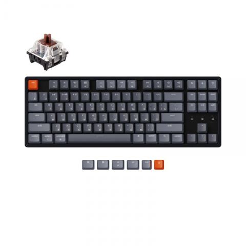 Беспроводная механическая клавиатура Keychron K8, TKL, алюминиевый корпус, RGB подсветка, Gateron Brown Switch