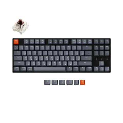 Беспроводная механическая клавиатура Keychron K8, TKL, алюминиевый корпус, White LED подсветка, Gateron Brown Switch