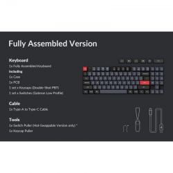 Беспроводная механическая клавиатура QMK Keychron K13 Pro, 90 клавиш, Hot-Swap, Gateron low profile Red Switch