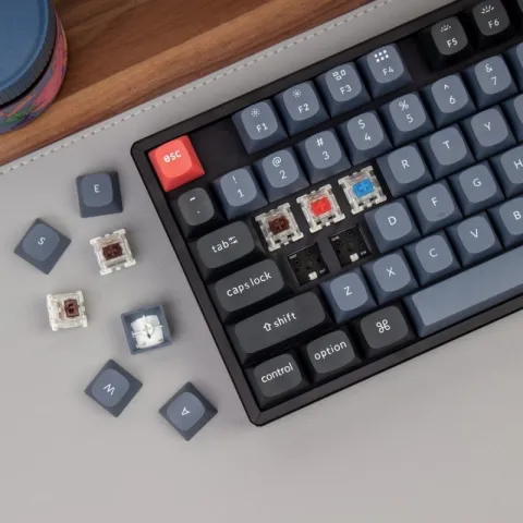 Беспроводная механическая клавиатура QMK Keychron K8 Pro, 87 клавиш, Hot-Swap, Gateron G pro Blue Switch