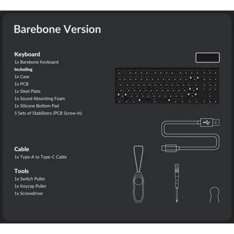 Беспроводная механическая клавиатура QMK Keychron K8 Pro, 87 клавиш, Hot-Swap, Gateron G pro Red Switch