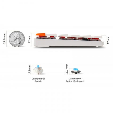 Беспроводная механическая ультратонкая клавиатура Keychron K3, 84 клавиши, без подсветки, Gateron Brown Switch