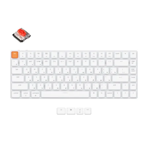 Беспроводная механическая ультратонкая клавиатура Keychron K3, 84 клавиши, без подсветки, Gateron Red Switch (K3-K1Z)