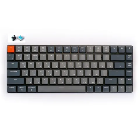 Беспроводная механическая ультратонкая клавиатура Keychron K3, 84 клавиши, White LED подсветка, Blue Switch