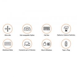 Беспроводная механическая ультратонкая клавиатура Keychron K5SE, Full Size, RGB подсветка, Blue Switch