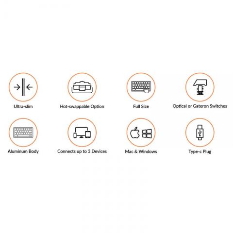 Беспроводная механическая ультратонкая клавиатура Keychron K5SE, Full Size, RGB подсветка, Blue Switch