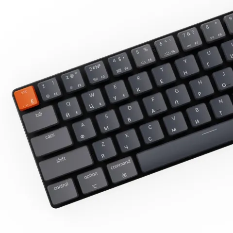 Беспроводная механическая ультратонкая клавиатура Keychron K7, 68 клавиш, White LED подсветка, Blue Switch