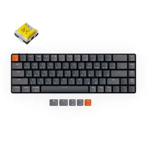Беспроводная механическая ультратонкая клавиатура Keychron K7, 68 клавиши, RGB подсветка, Banana Switch