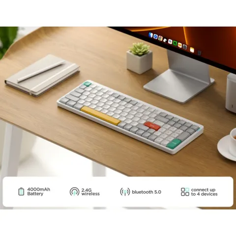 Беспроводная механическая ультратонкая клавиатура Nuphy AIR96 (White), 96 клавиш, RGB подсветка, Blue Switch
