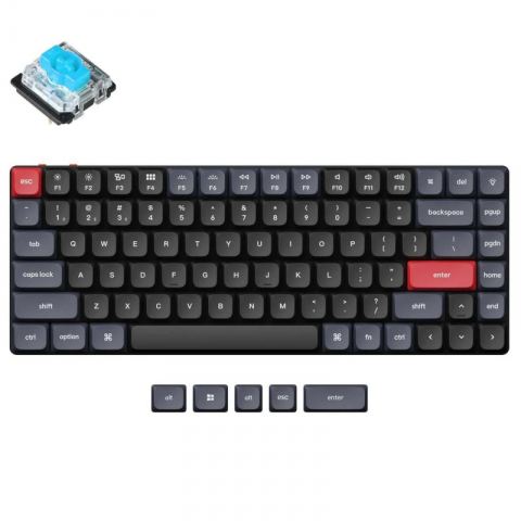 Беспроводная механическая ультратонкая клавиатура QMK Keychron K3 Pro, 84 клавиши, RGB-подсветка, Gateron Blue Switch