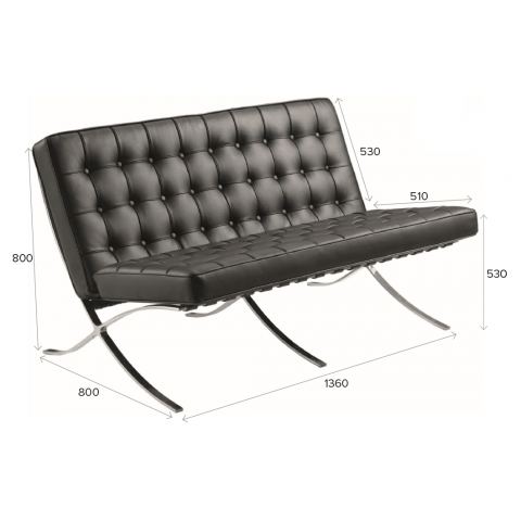 Диван Everprof Barcelona-2 Экокожа Черный