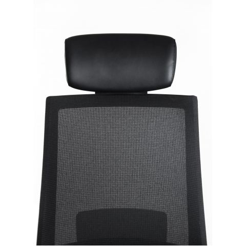 Кресло Falto A-1 AON-11-KAL-AL/BK-BK-L (каркас черный, спинка черная, сидение эко-кожа черная)