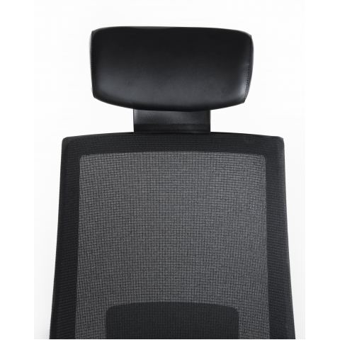 Кресло Falto A-1 AON-11-KAL-AL/BK-BK-L (каркас черный, спинка черная, сидение эко-кожа черная)