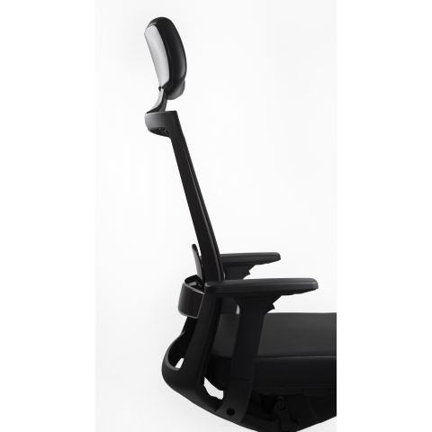 Кресло Falto A-1 AON-11-KAL-AL/BK-BK-L (каркас черный, спинка черная, сидение эко-кожа черная)