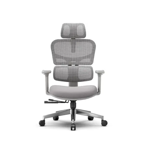 Эргономичное компьютерное кресло FoxGear NETZ модель XO - office edition, серый