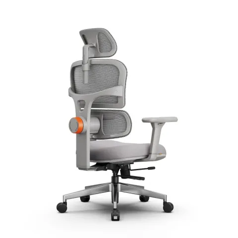 Эргономичное компьютерное кресло FoxGear NETZ модель XO - office edition, серый