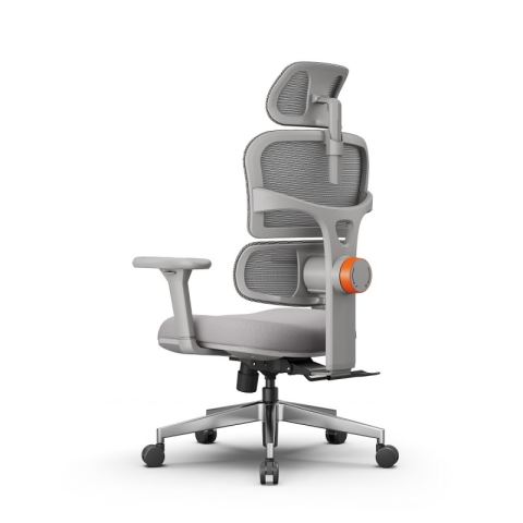 Эргономичное компьютерное кресло FoxGear NETZ модель XO - office edition, серый