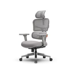 Эргономичное компьютерное кресло FoxGear NETZ модель XO - office edition, серый