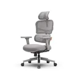 Эргономичное компьютерное кресло FoxGear NETZ модель XO - office edition, серый