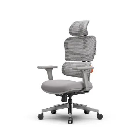 Эргономичное компьютерное кресло FoxGear NETZ модель XO - office edition, серый