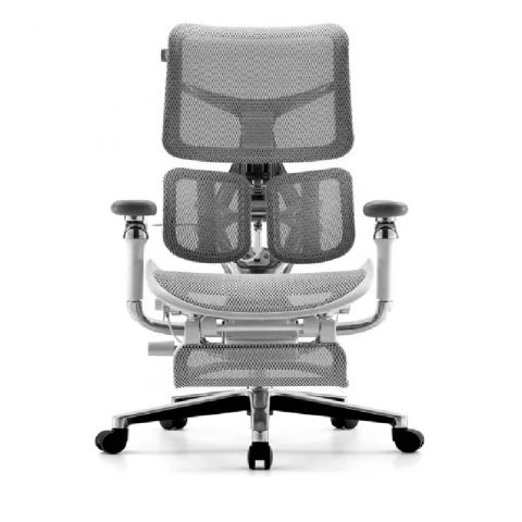 Кресло с подножкой SIHOO Doro S300 (разделенный поясничный упор, сетка, белый)