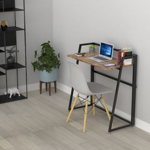 Складной письменный стол (для компьютера) EUREKA ERK-FD-03VP с шириной 84 см, Vintage Brown