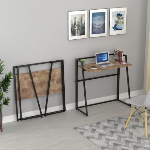 Складной письменный стол (для компьютера) EUREKA ERK-FD-03VP с шириной 84 см, Vintage Brown