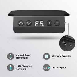 Стол для компьютера угловой (левый) c электрической регулировкой по высоте EUREKA ERK-L60L-RB