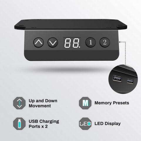 Стол для компьютера угловой (левый) c электрической регулировкой по высоте EUREKA ERK-L60L-RB