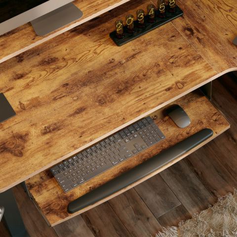 Стол для компьютера угловой (правый) c электрической регулировкой по высоте EUREKA ERK-L60R-RB