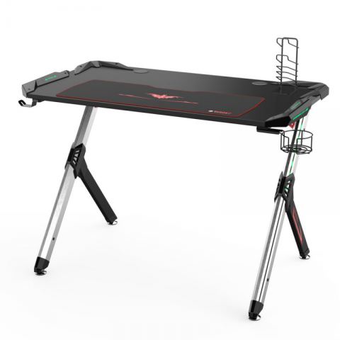 Стол компьютерный игровой Eureka R1 S с RGB подсветкой, чёрный