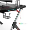 Стол компьютерный игровой Eureka R1 S с RGB подсветкой, чёрный