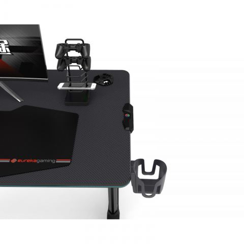 Стол компьютерный игровой Eureka со стеклянной столешницей и RGB-подсветкой GIP 44 
