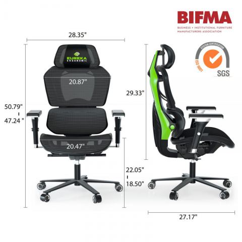 Эргономичное кресло Eureka TYPHON, Green