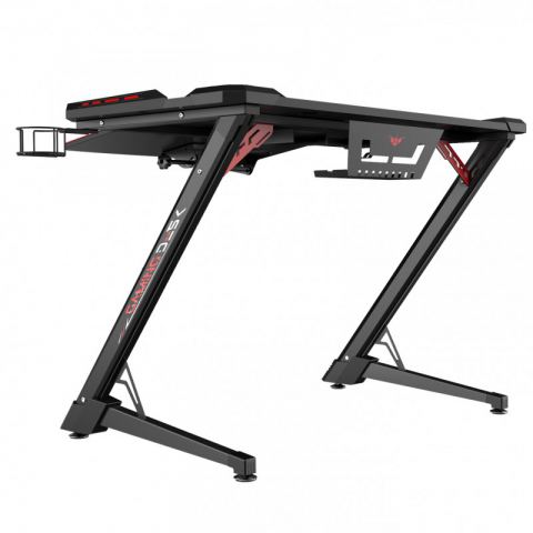 Стол компьютерный игровой Eureka Z1-S Pro c RGB подсветкой, черный