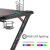 Стол компьютерный игровой Eureka Z1-S Pro c RGB подсветкой, черный