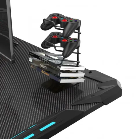 Стол компьютерный игровой Eureka Z1-S Pro c RGB подсветкой, черный