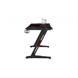 Стол компьютерный игровой Eureka Z1 S с синей подсветкой, чёрный