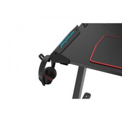 Стол компьютерный игровой Eureka Z1 S с синей подсветкой, чёрный